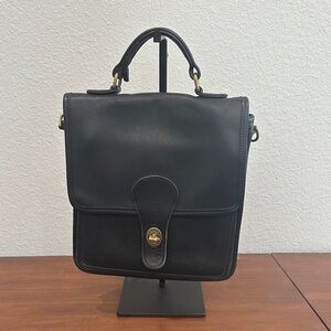 Vintage Coach Black Leather Station Bag (Style No. 5130)